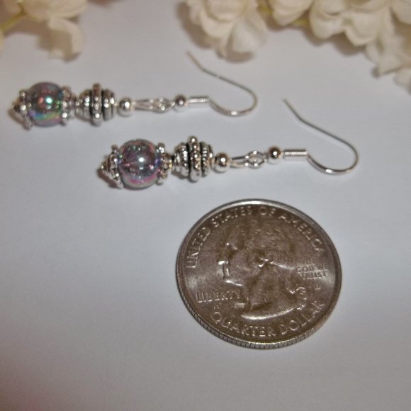 Funky Purple Beaded Earring Set Handmade NWT 4146 - Picture 5 of 7